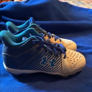 Under Armour Blue and White Baseball Cleats